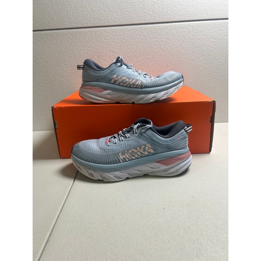 Hoka One One Bondi 6 Running Shoes Blue Pink Women's Size 6.5 #3195